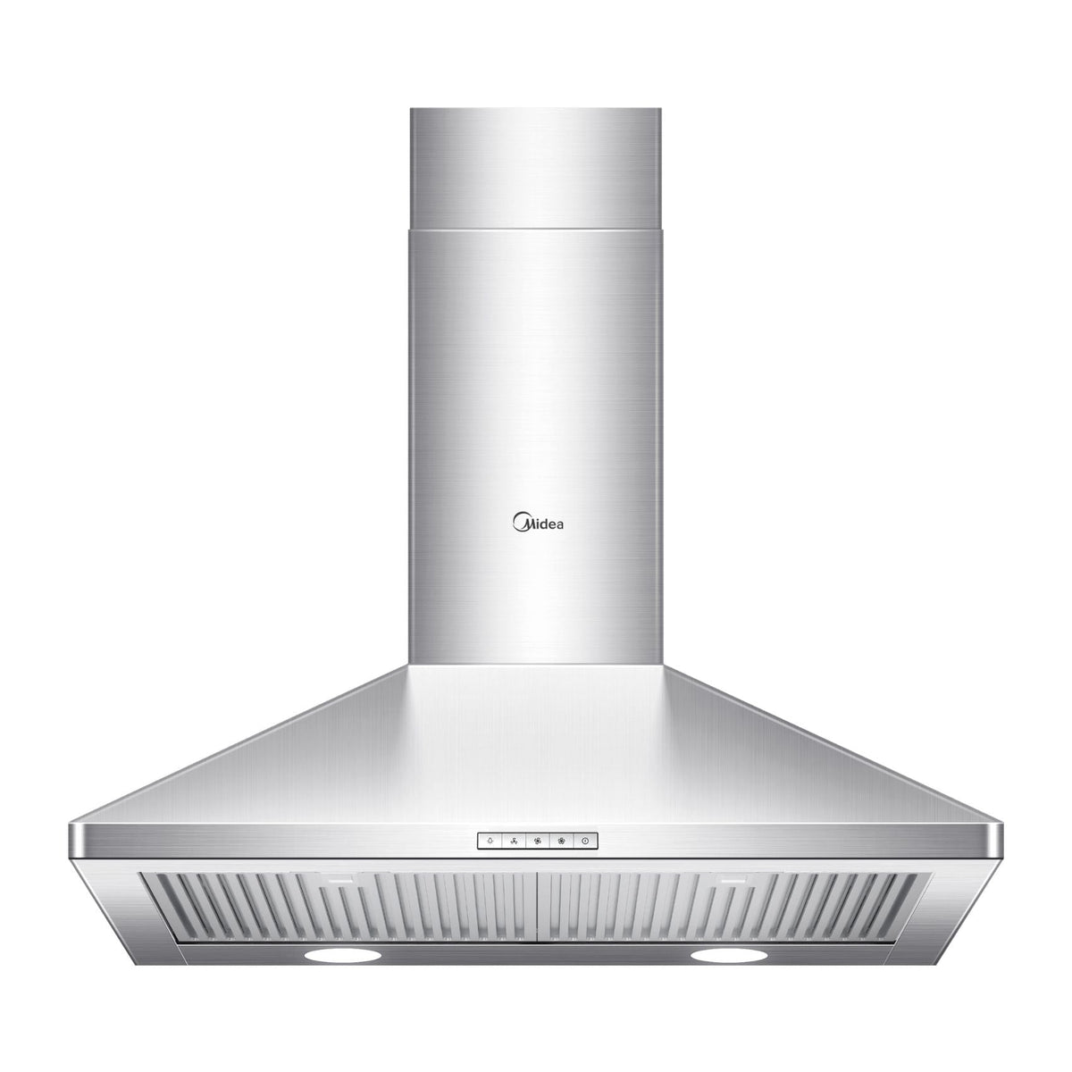 Pyramid 450CFM Push Button Wall Mount Kitchen Exhaust Fan Range Hood, Stainless Steel, 30-in