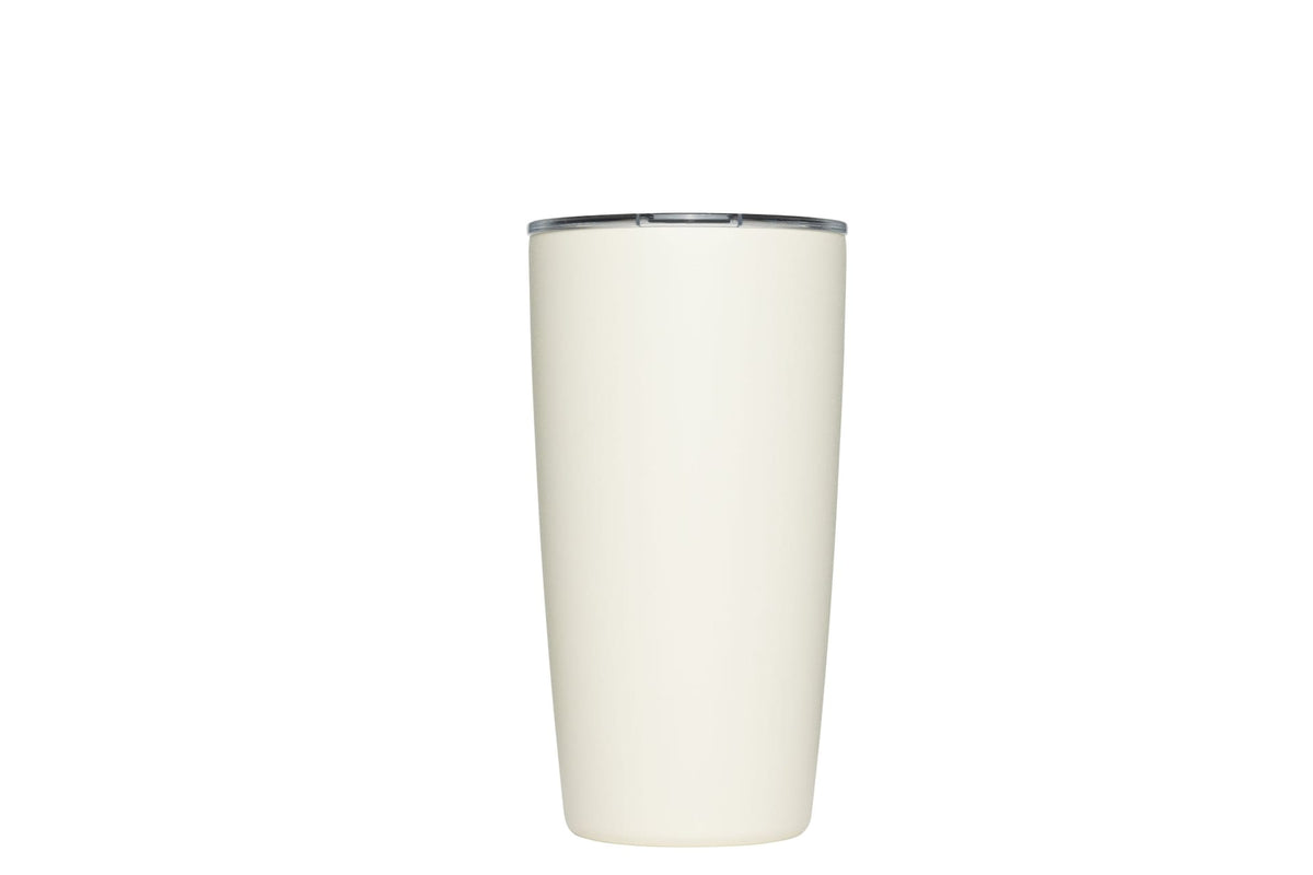 Stainless Steel Insulated Travel Tumbler with Press-Fit Slide Lid, Sandstone White, 16-oz