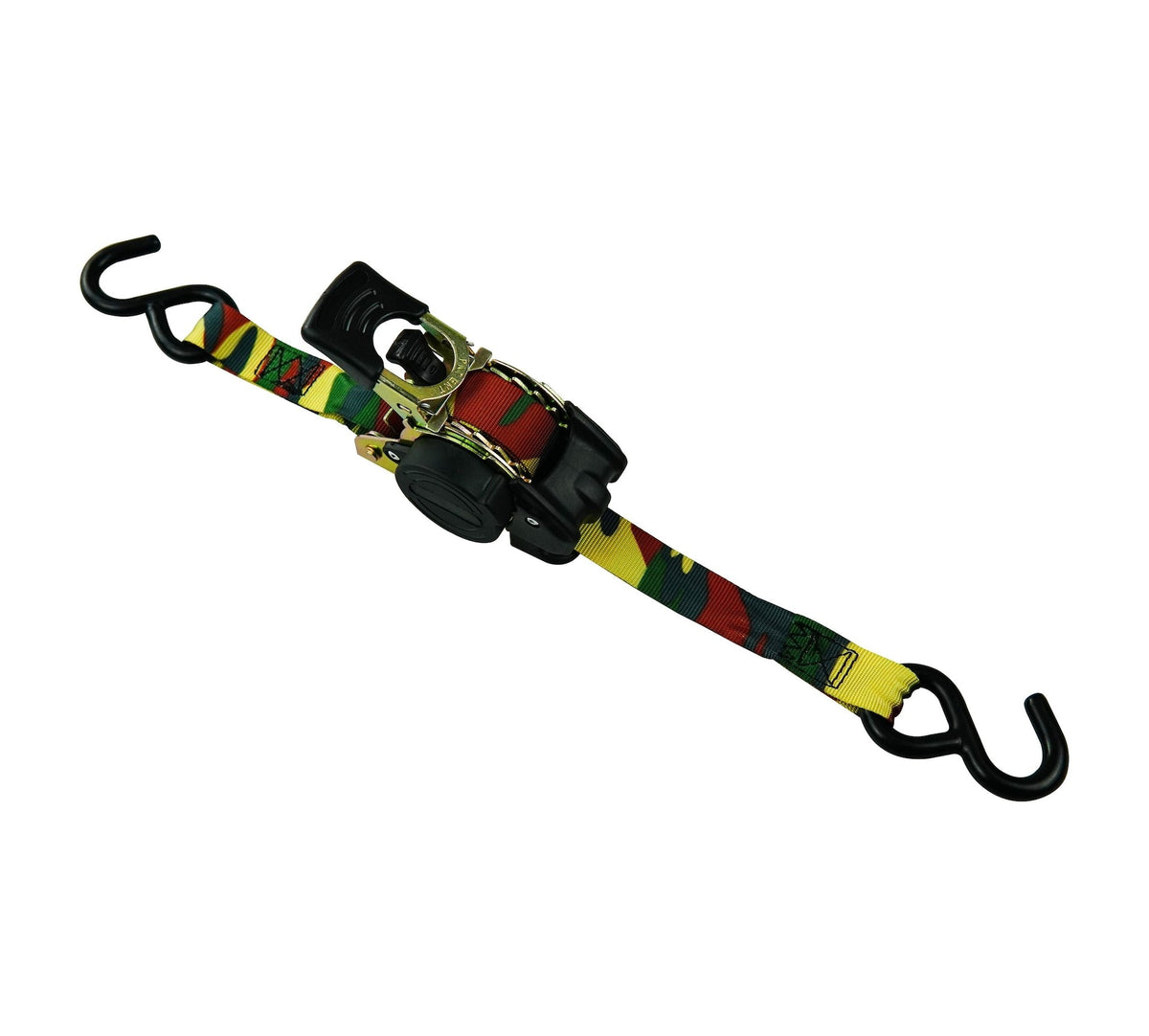 1,200-lb Retractable Camo Ratchet Tie Down Straps, 1-in x 10-ft, 2-pk