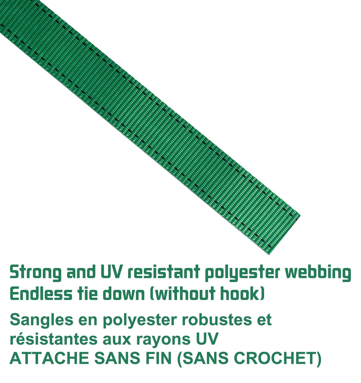 1,500-lb Endless Padded Ratchet Tie Down Strap, Weatherproof, 1-in x 14-ft