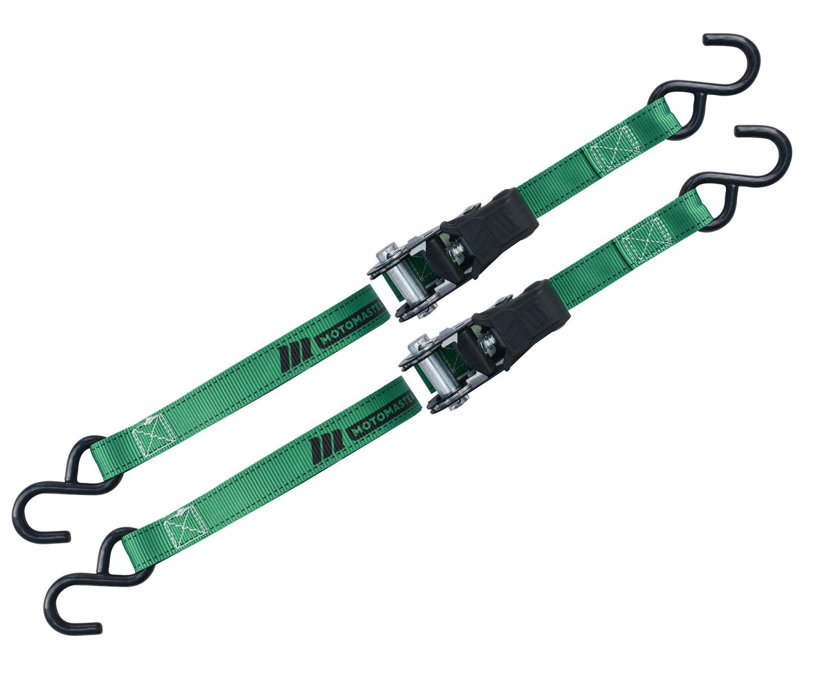 1,500-lb Padded Ratchet Tie Down Straps, Weatherproof, 1-in x 6-ft, 2-pk
