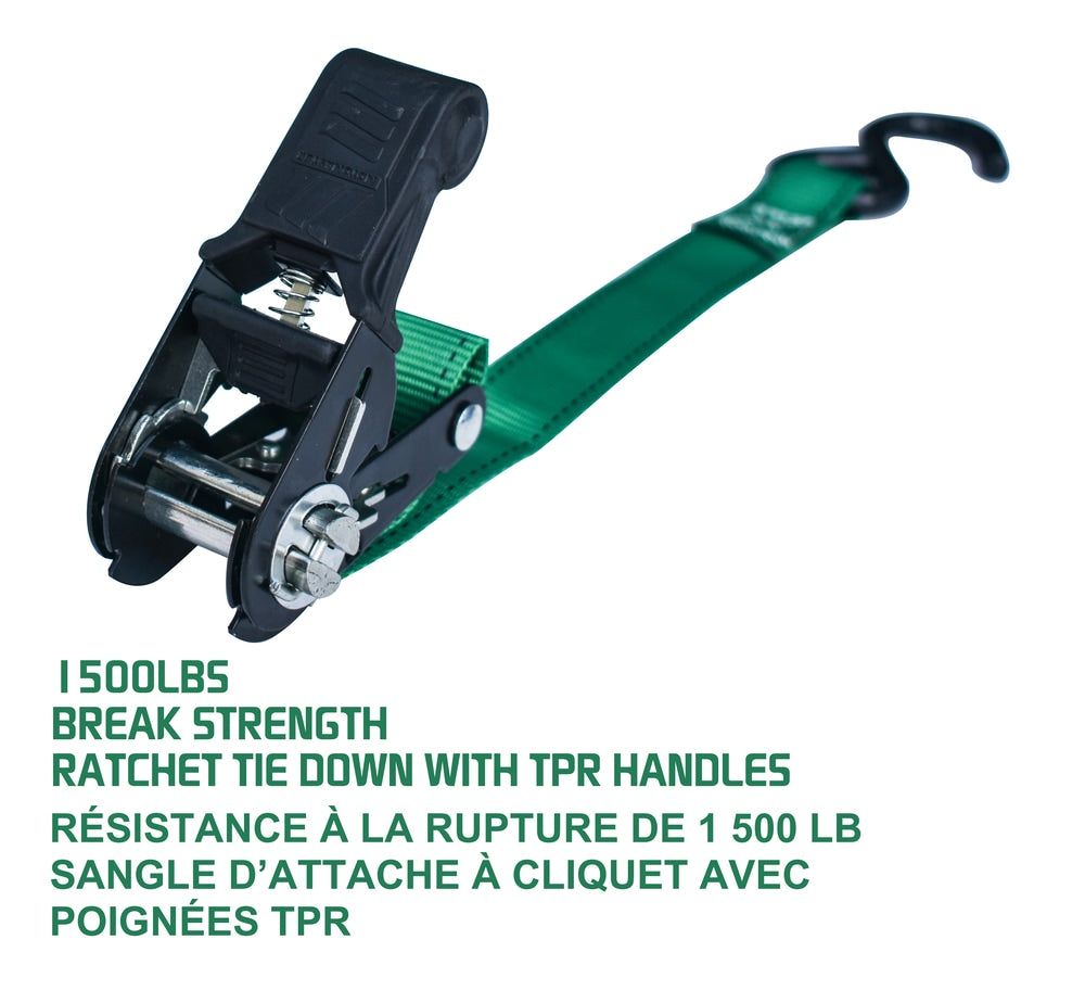 1,500-lb Padded Ratchet Tie Down Straps, Weatherproof, 1-in x 6-ft, 2-pk