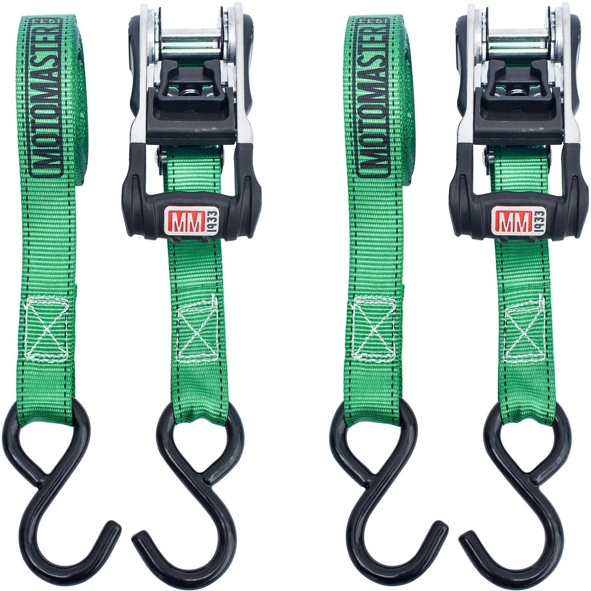 1,500-lb Ratchet Tie Down Straps, with Padded Handle, 1-in x 10-ft, 2-pk