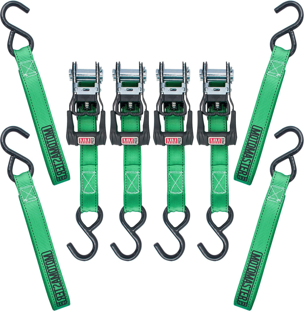 1,500-lb Ratchet Tie-Down Straps, with Padded Handle, 1-in x 14-ft, (2.5 cm x 4.3 m), 4-pk