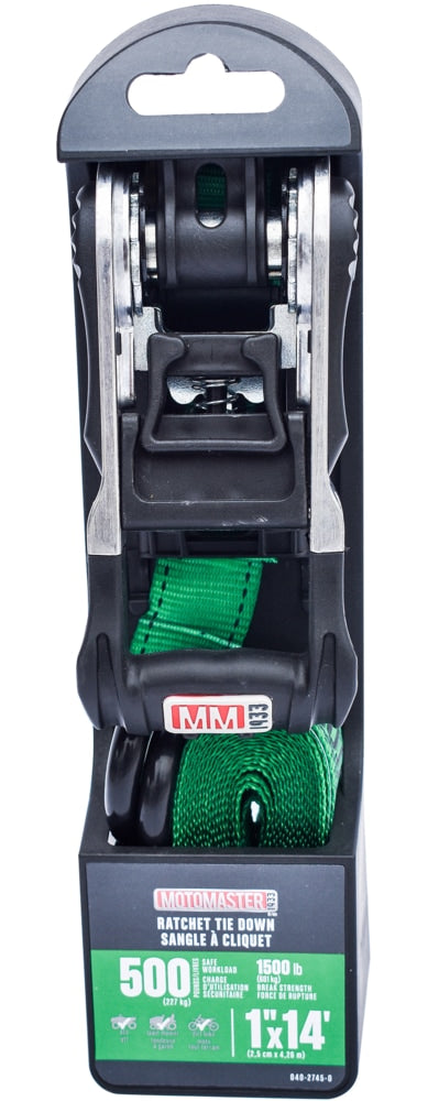 1,500-lb Ratchet Tie Down Straps, with Padded Handle, 1-in x 14-ft