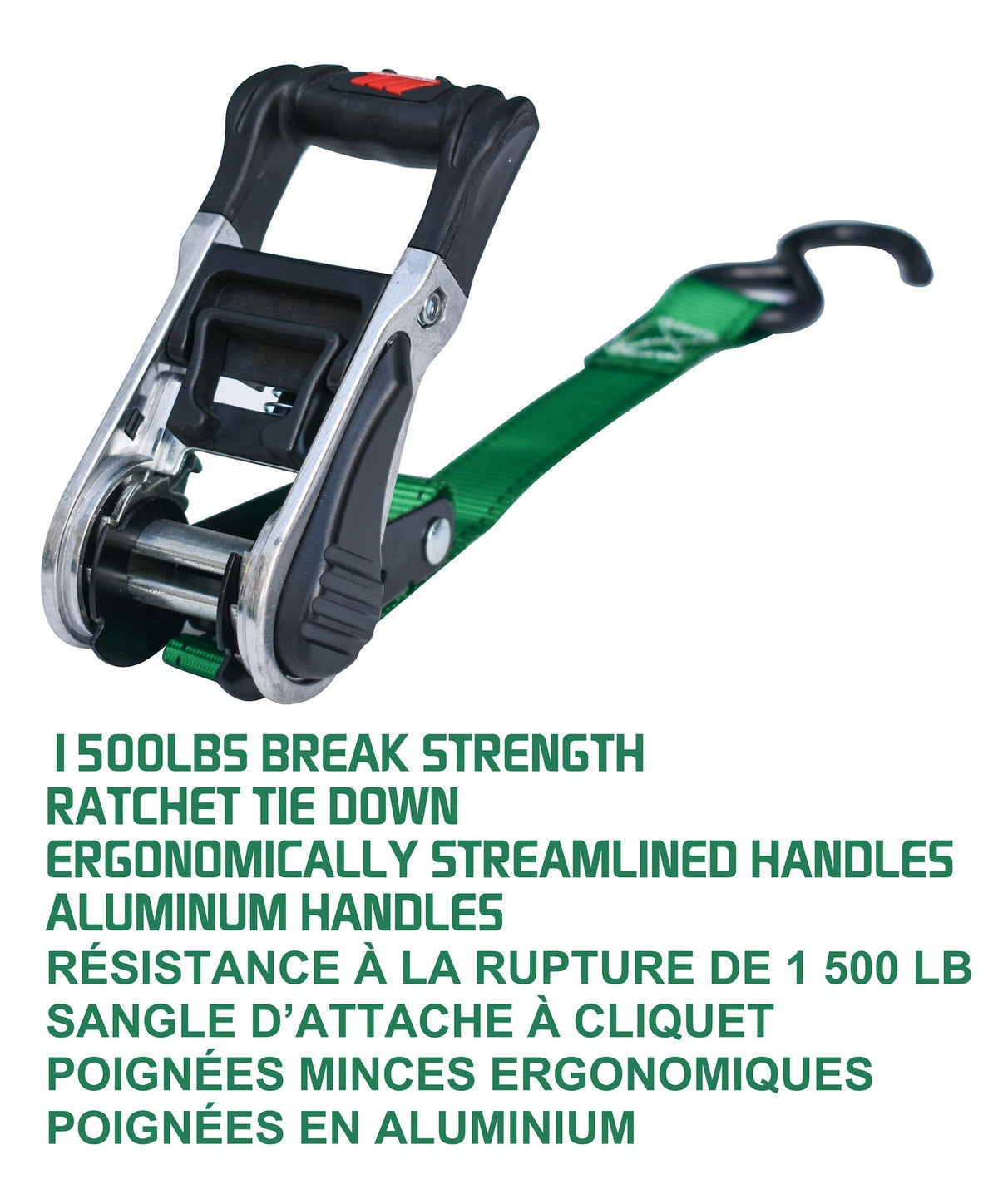 1,500-lb Ratchet Tie Down Straps, with Padded Handle, 1-in x 14-ft