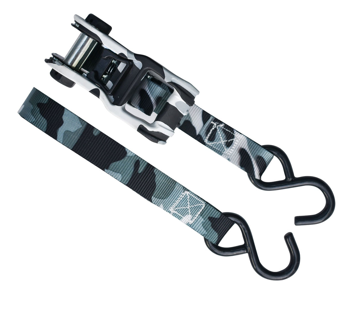 1,500-lb Snow Camo Ratchet Tie Down, 1-in x 10-ft, 2-pk