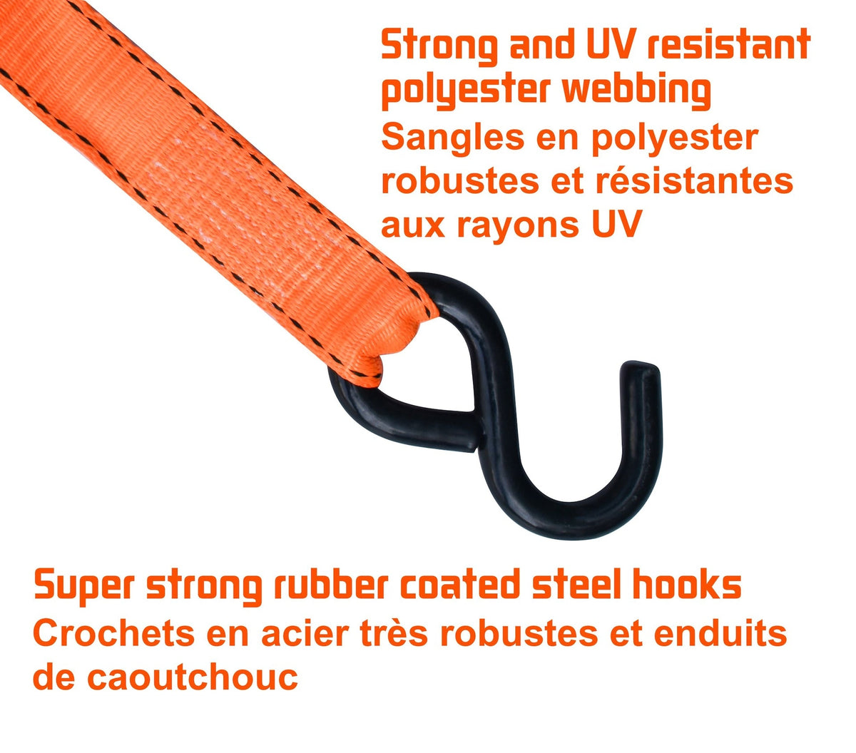 3,000-lb Heavy Duty Ratchet Tie Down Strap, 1.25-in x 14-ft, 4-pk