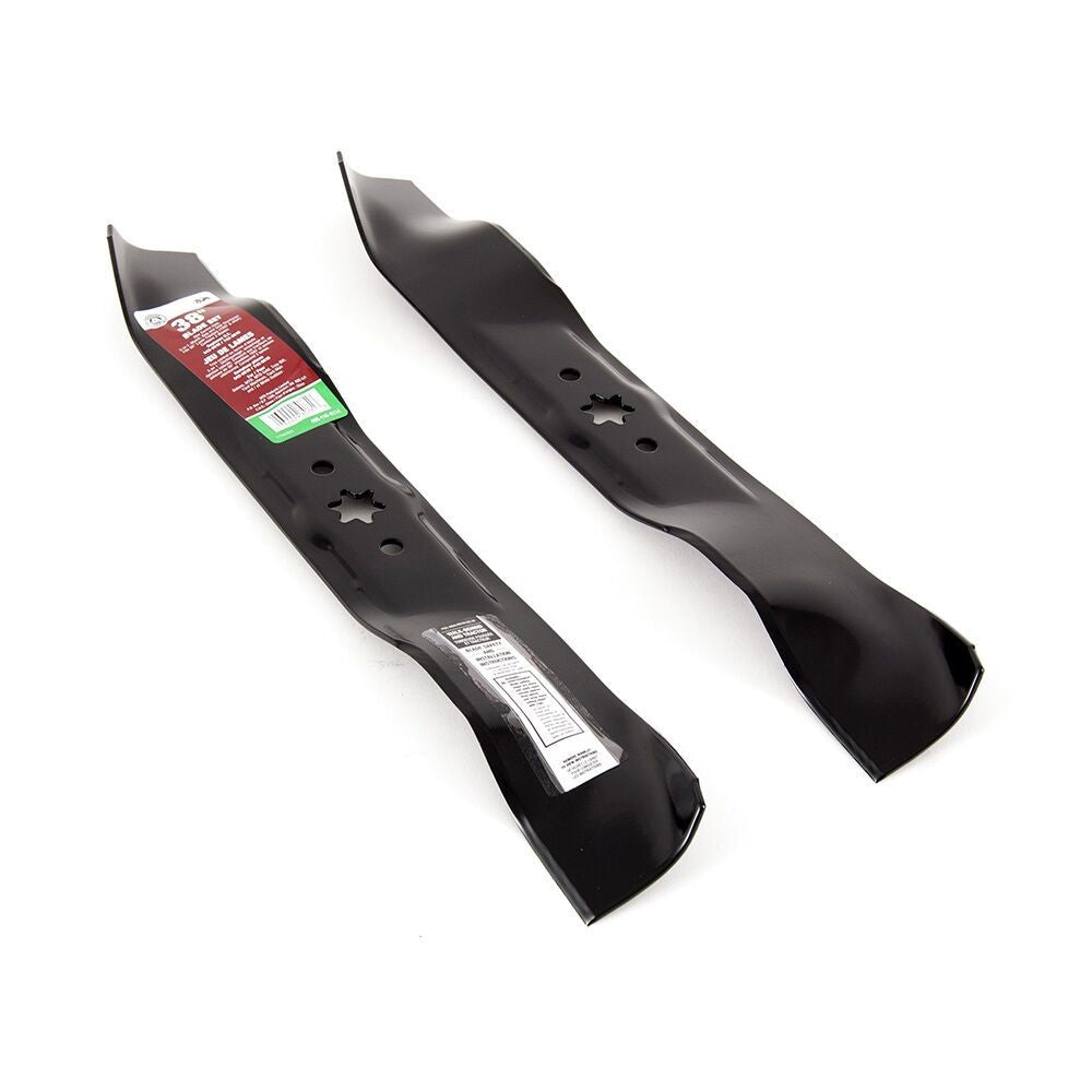 3-in-1, 2-Blade Replacement Set for 38-in Lawn Tractor Cutting Decks, Black