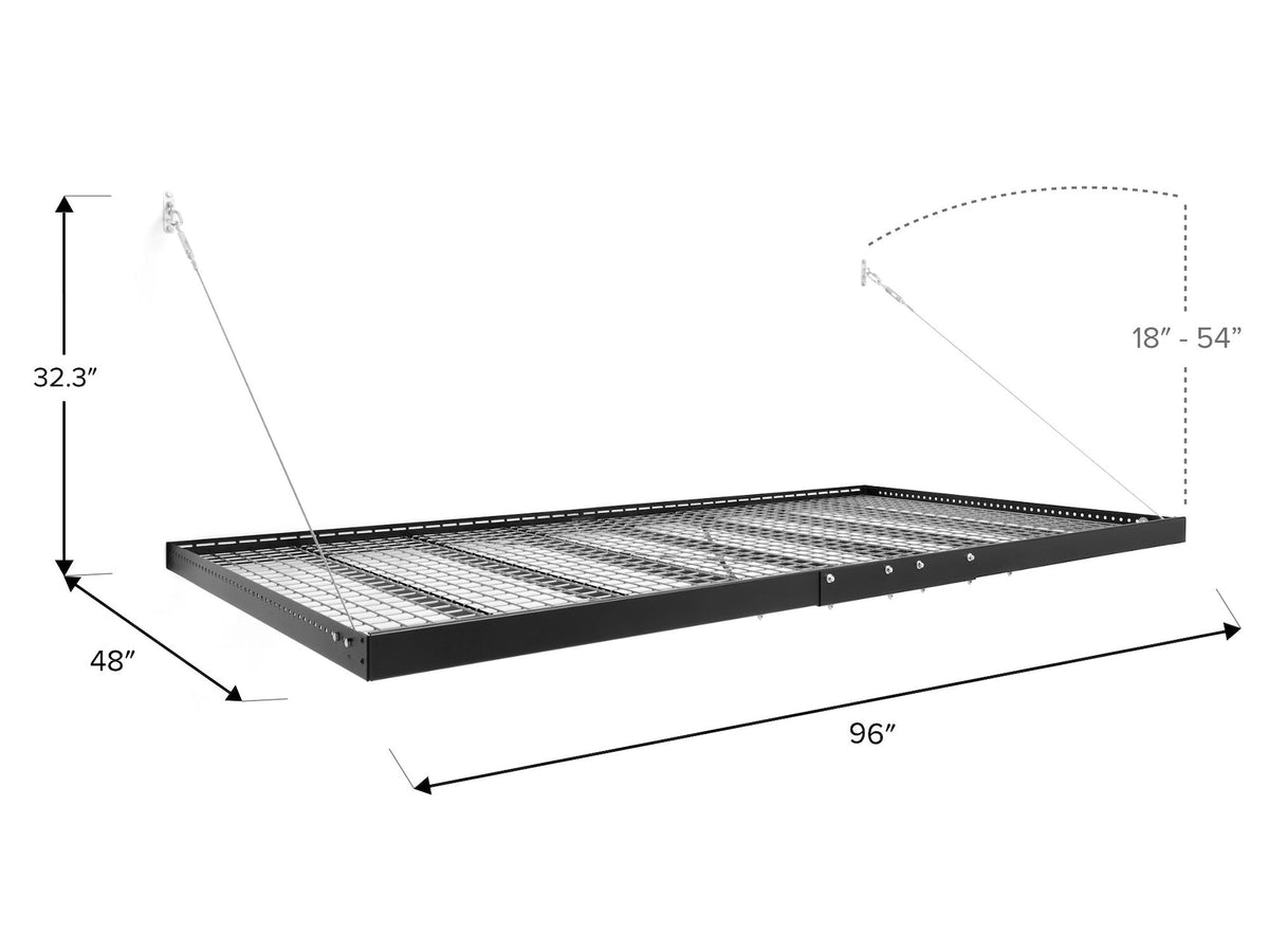 Pro Series Wall Mounted Heavy-Duty Steel Shelf, 600-lb Capacity, 4-ft x 8-ft