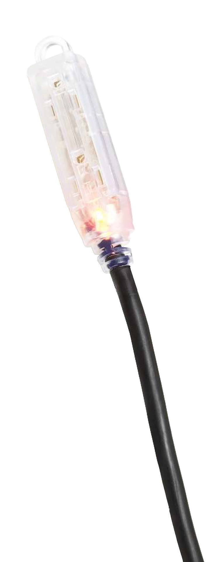 32-ft 10-in 14/3 Outdoor Extension Cord with 3 Grounded Outlets and Lighted End, Black