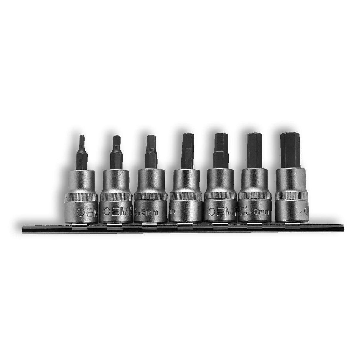 3/8-in Drive Metric Hex Socket Set, 7-pc, Assorted Sizes, 44004
