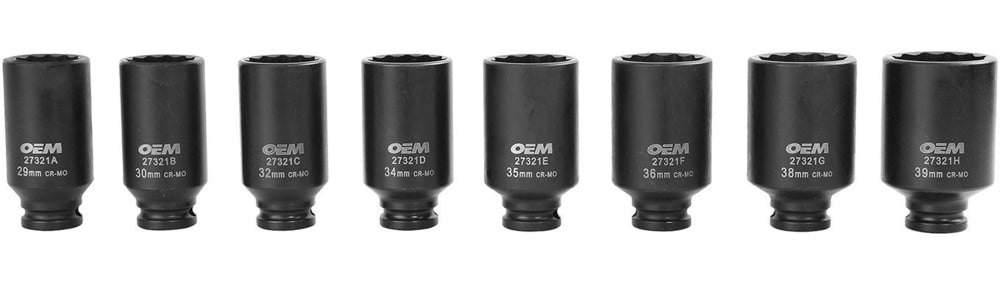 Axle Nut Socket Set, 8-pc