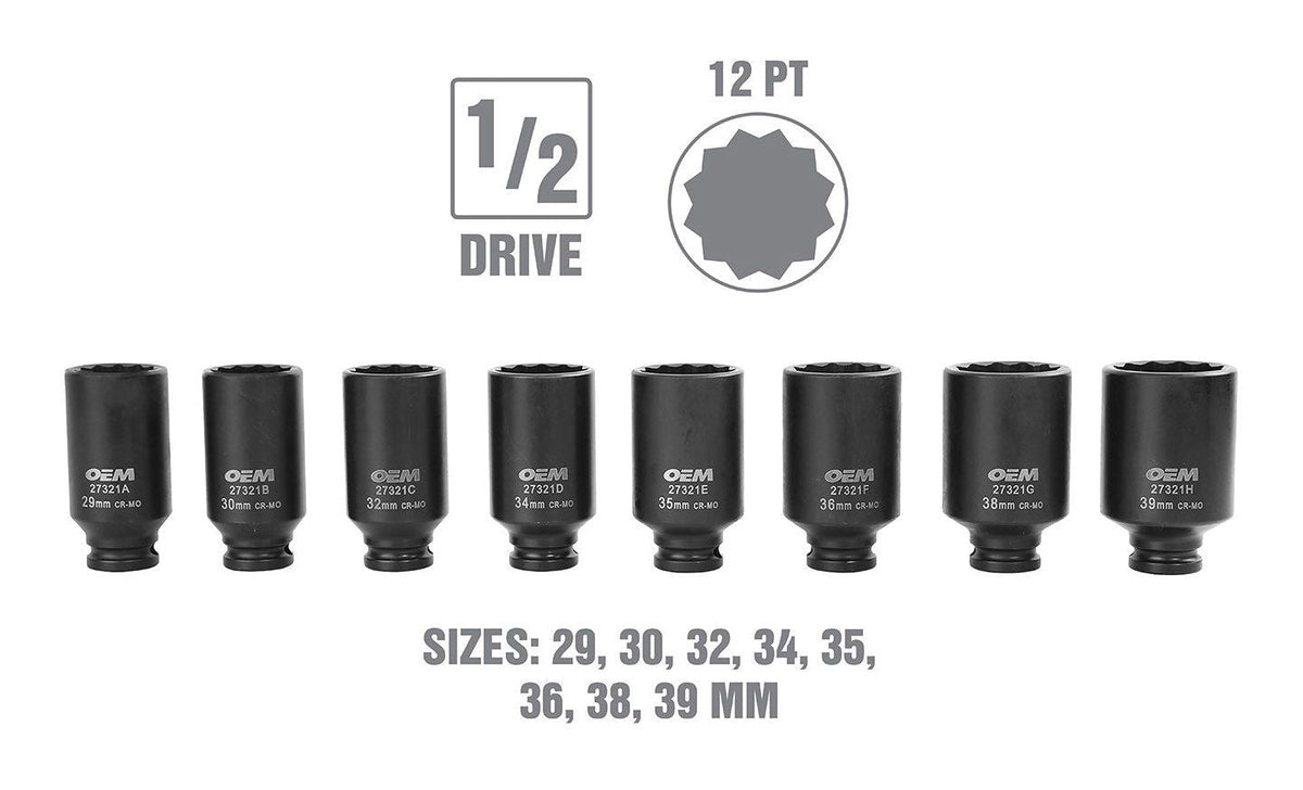Axle Nut Socket Set, 8-pc
