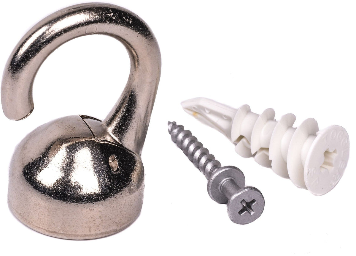 Elephant Ceiling Hook, 360 Swivels, Tool-Free, 100-lb Capacity, Nickel-Finish, 1-pk