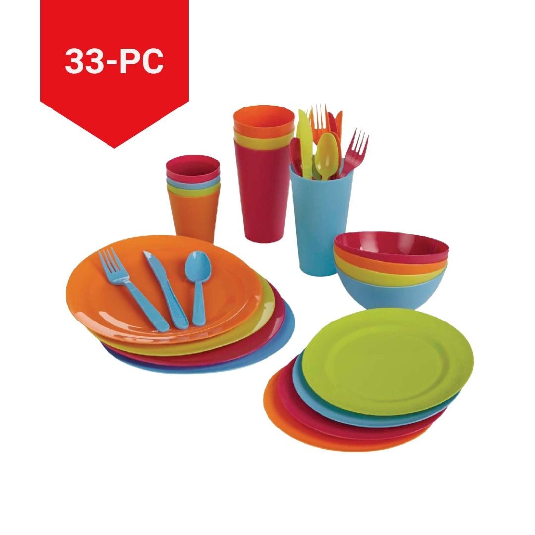 Acrylic Colourful Dinner Set, 33-pc