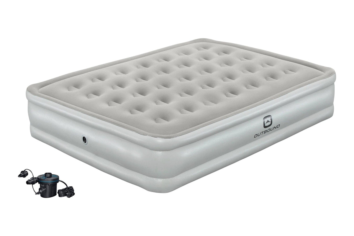 Queen Flocked Double-High Inflatable Air Mattress/Airbed with 110V Pump & Carry Bag