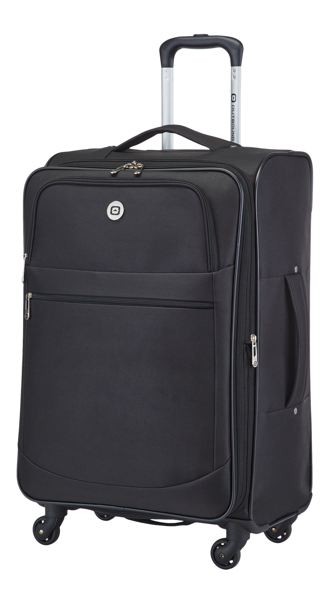 Softside Spinner Wheel Medium Travel Luggage Suitcase, Black, 24-in