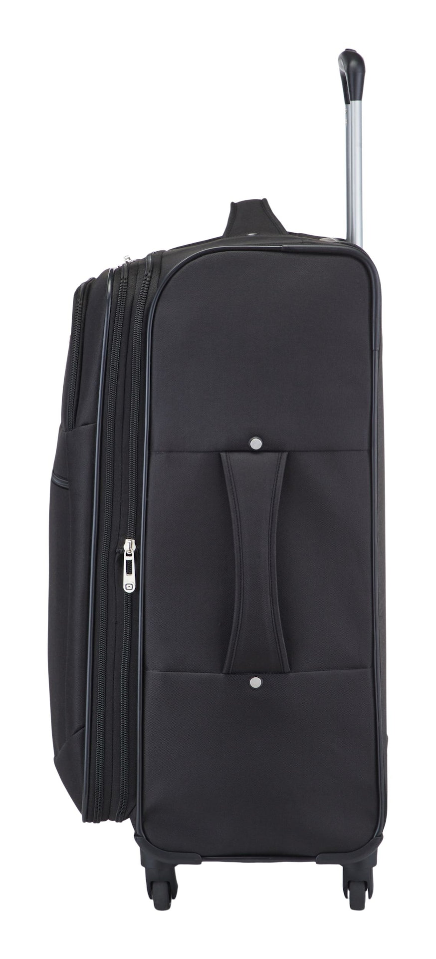 Softside Spinner Wheel Medium Travel Luggage Suitcase, Black, 24-in