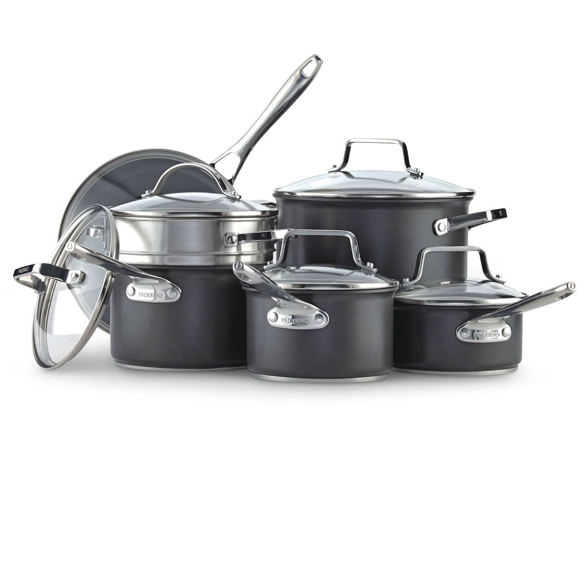 Hard Anodized Cookware Set, Non-Stick, PFOA-Free, Dishwasher & Oven Safe, 12-pc