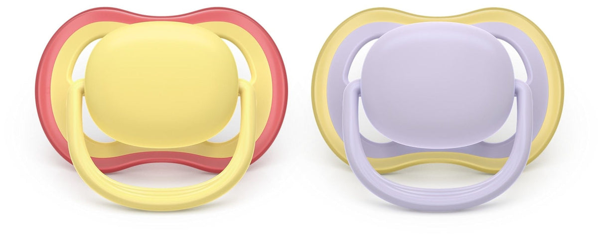 Ultra Air Powder Yellow Pacifier for 0-6M, 2-pk