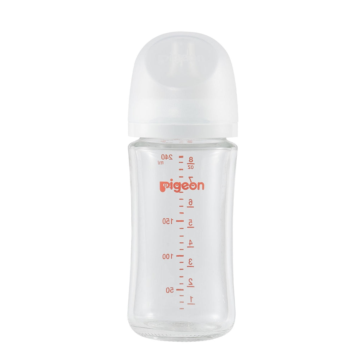Glass Bottle with Silicone Nipple (M), 8-oz, 3 Months+