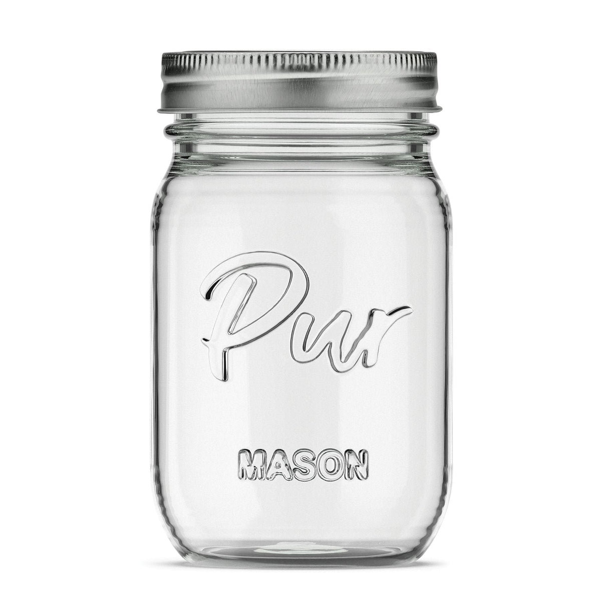 Mason Regular Mouth Glass Jar with Lid & Band, 16-oz/473-mL, 12-pk