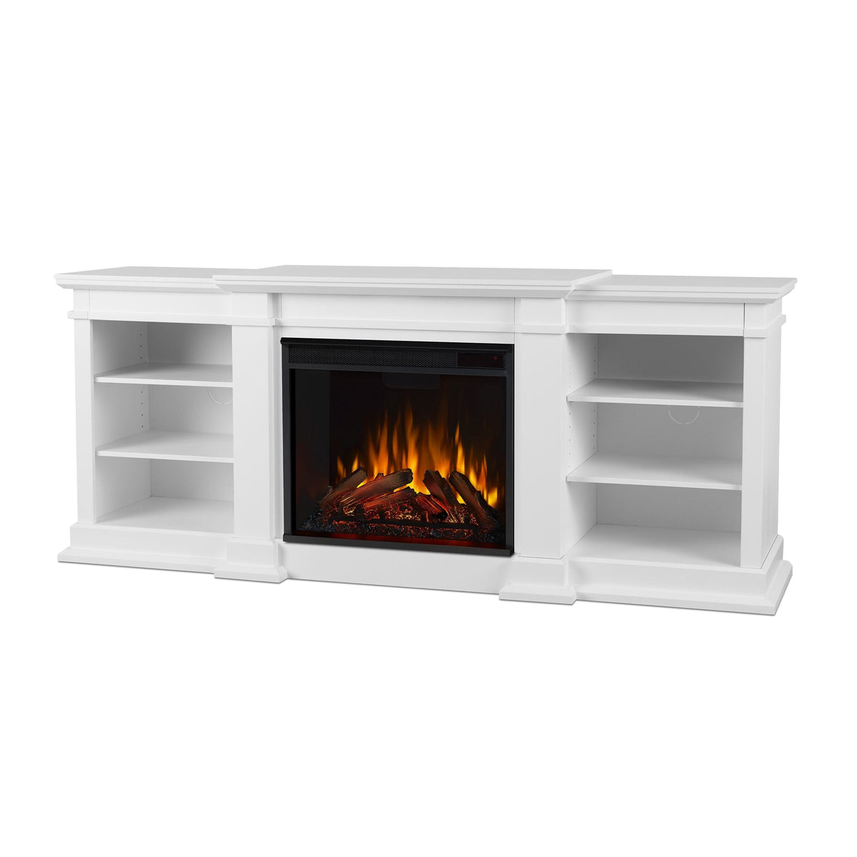 Fresno Electric Media Indoor Electric Fireplace TV Stand, 72-in, 1500W, White