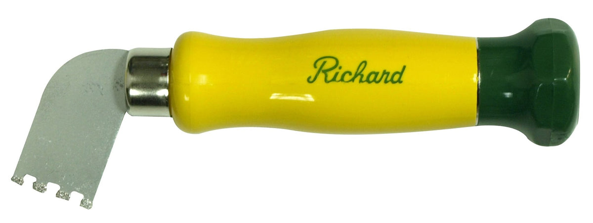 Tungsten Steel Carbide-Tipped Grout Remover Tool with Notched Blade & Plastic Handle
