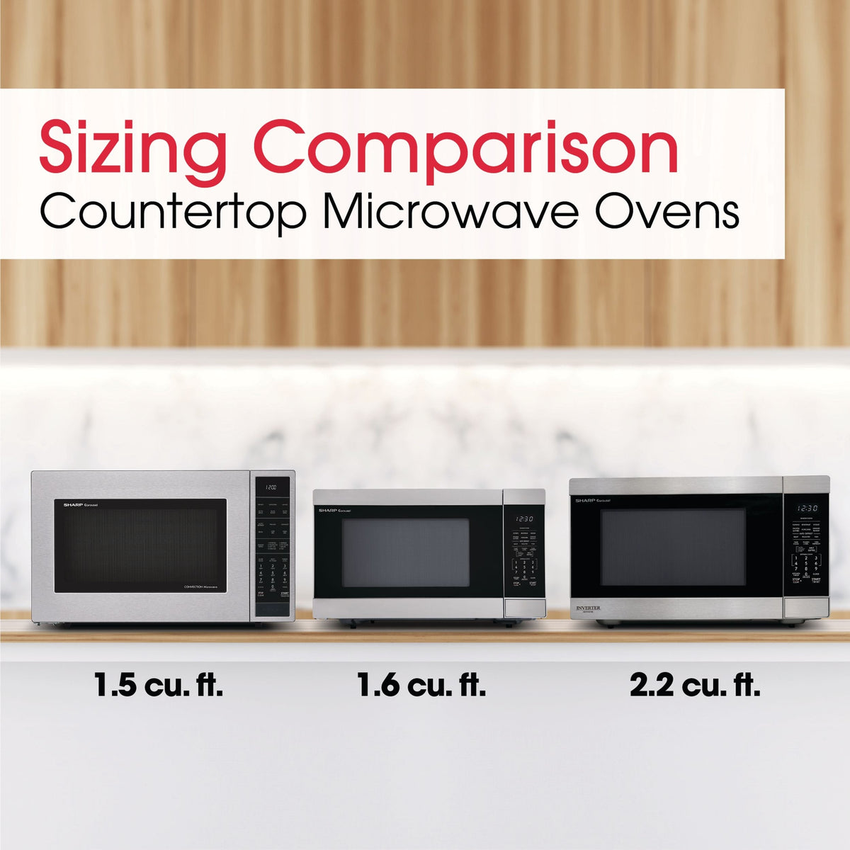 XL Countertop Microwave Oven with Inverter, 2.2-cu-ft