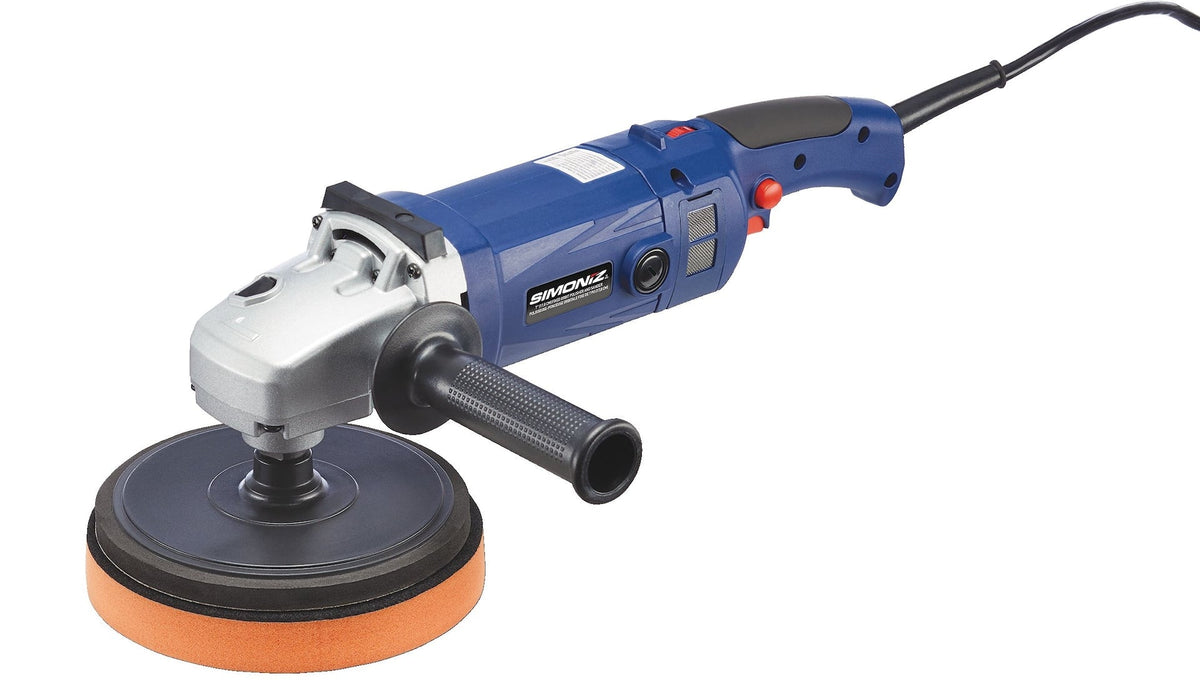 Brushed Corded Hook & Loop Right Angle (Fixed Orbit) Adjustable Grip Polisher & Sander, 7-in