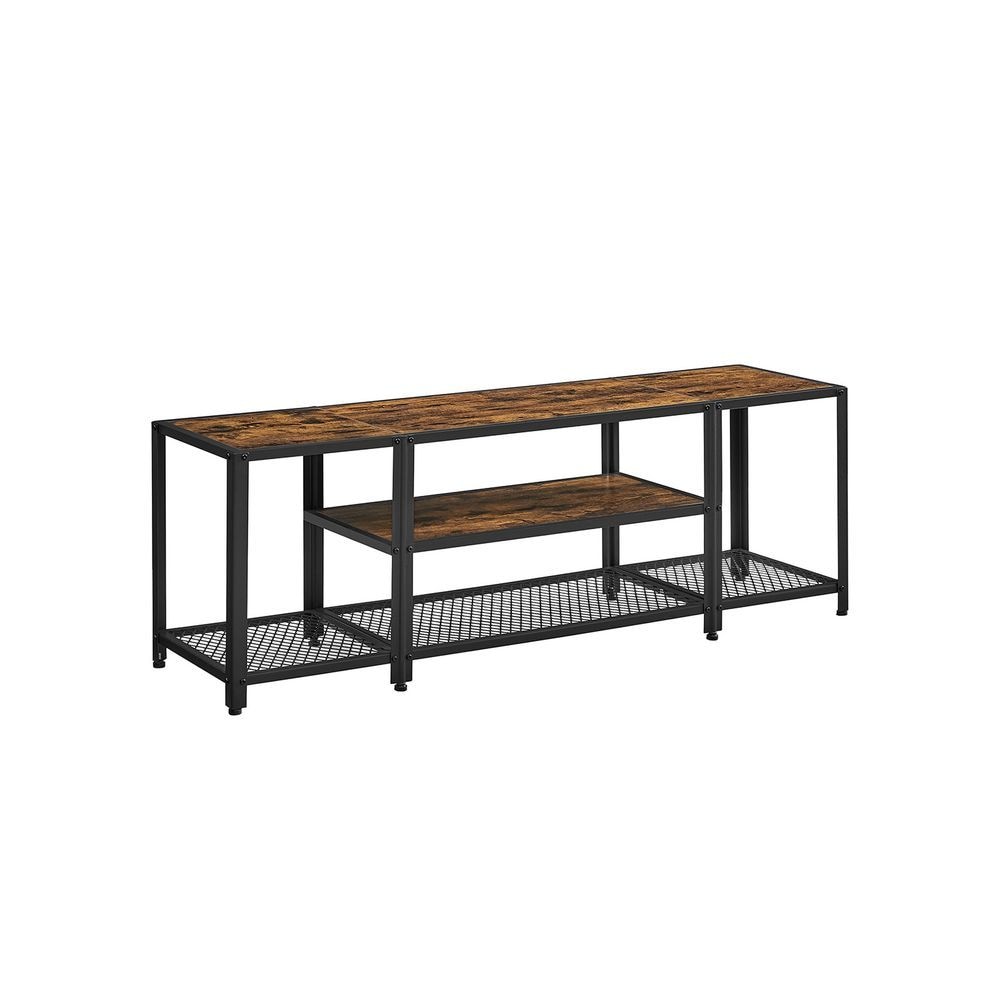 Home 3-Tier Industrial Rustic Brown TV Stand