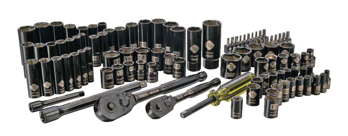 Professional Grade Black Chrome Socket Set, 99-pc, SAE/Metric