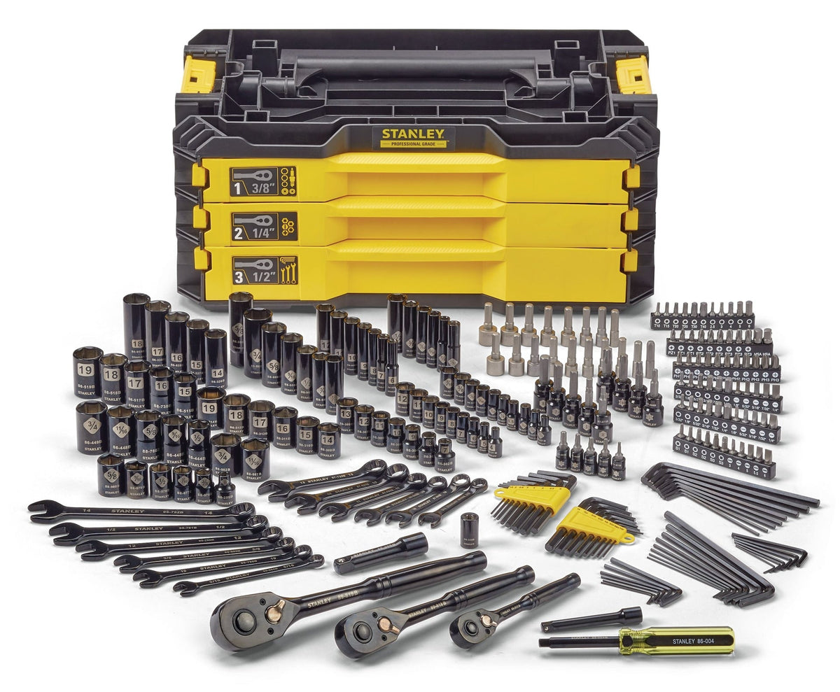 Professional Grade Black Chrome Socket Set, SAE/Metric, 236-pc