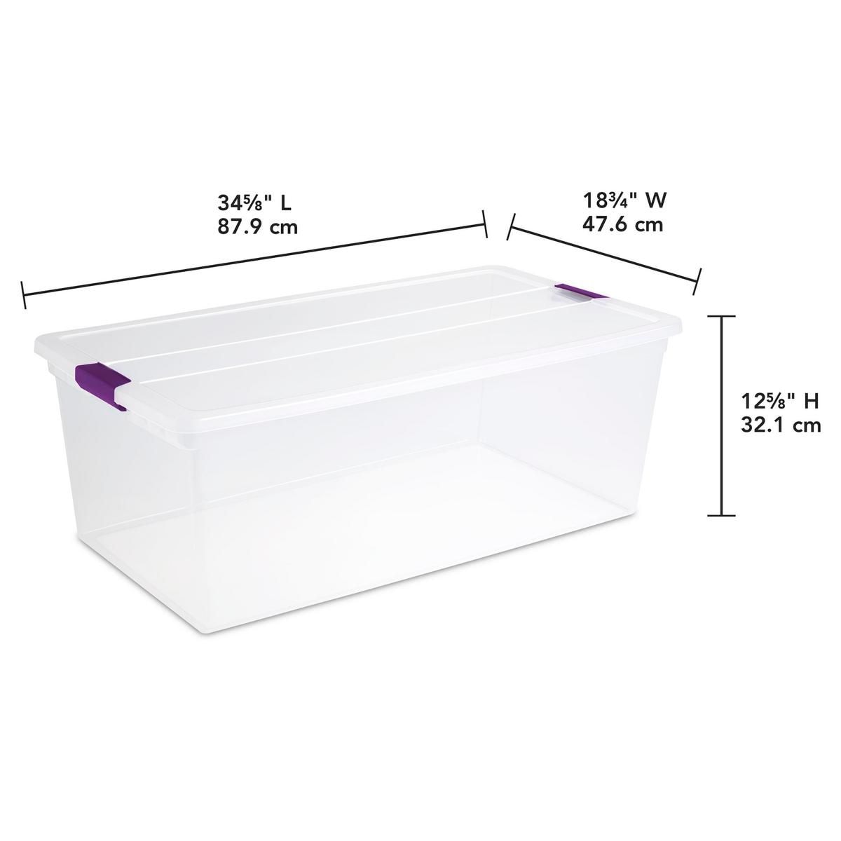 ClearView Storage Box with Latched Lid, 104-L