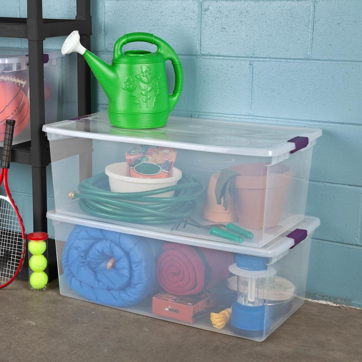 ClearView Storage Box with Latched Lid, 104-L