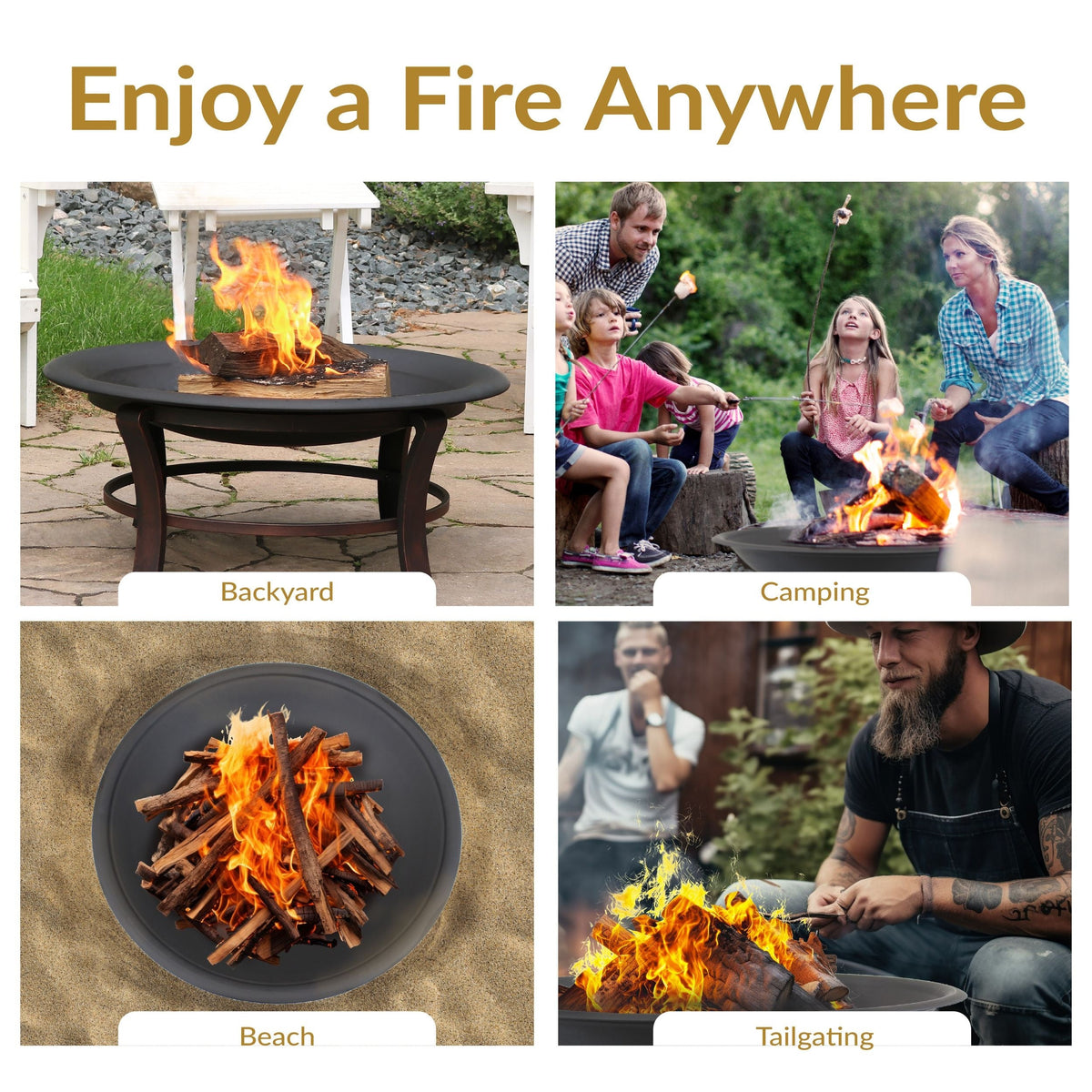 Decor Replacement Fire Pit Bowl, Black, 32-in