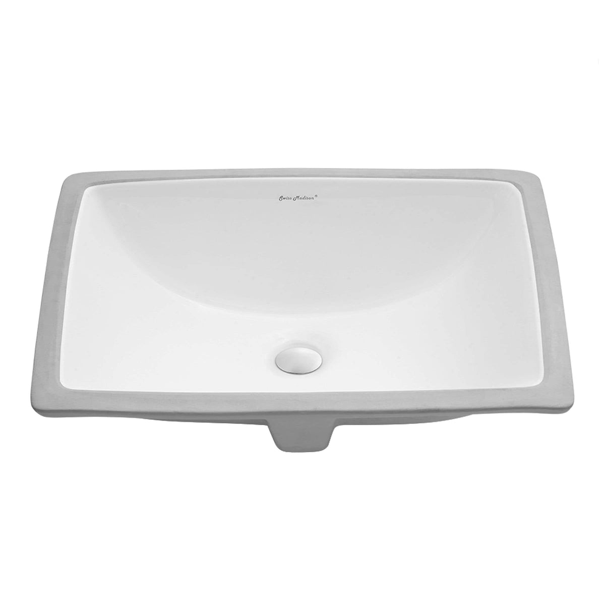 Plaisir Rectangular Undermount Bathroom Sink, 21-in