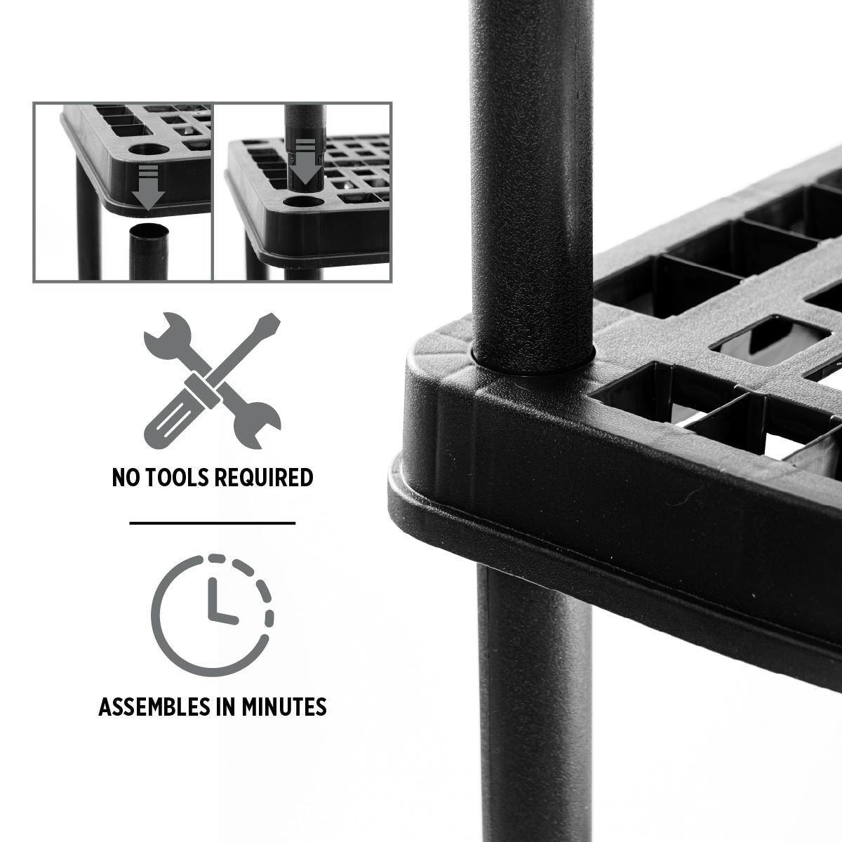 4-Shelf Resin/Plastic Storage Rack/Shelving Unit, 36 x 18 x 54-in