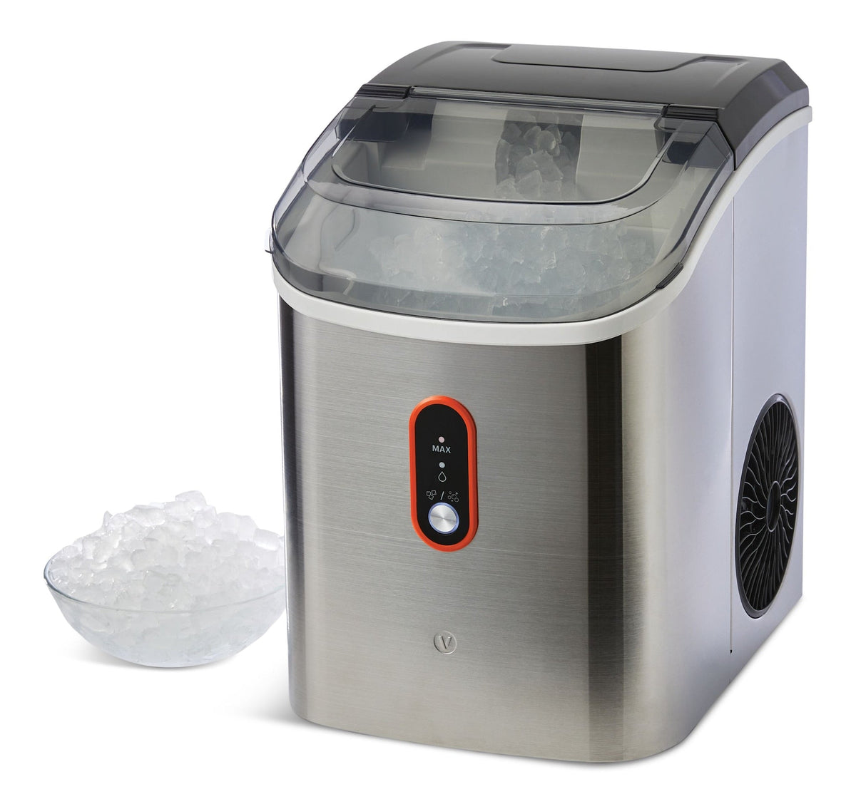 Countertop Soft Nugget Ice Maker, 33-lb Ice/Day, Stainless Steel
