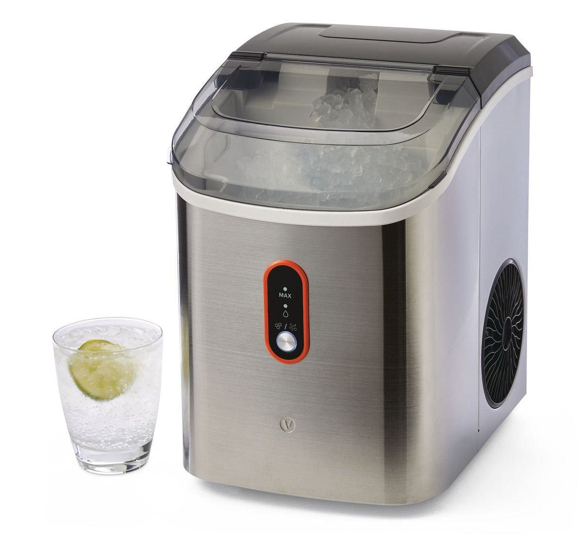 Countertop Soft Nugget Ice Maker, 33-lb Ice/Day, Stainless Steel