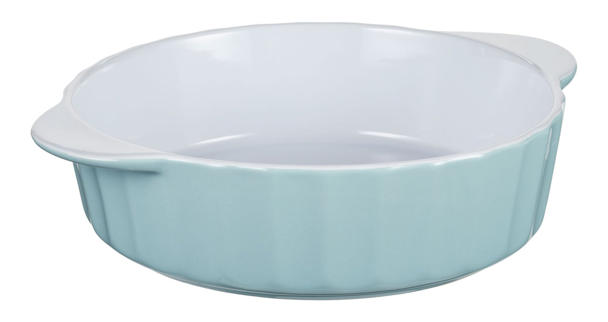 Round Ceramic Baking Dish, 2.1 L, Blue