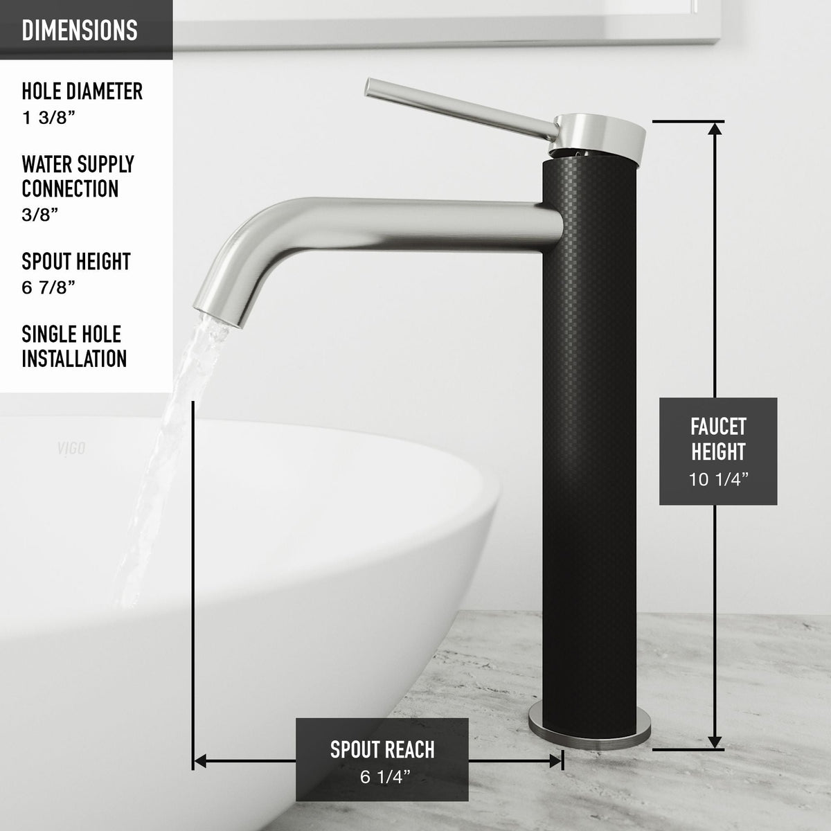 Cadman Grey Bathroom Sink/Basin Set with Lexington Faucet and Rectangular Vessel