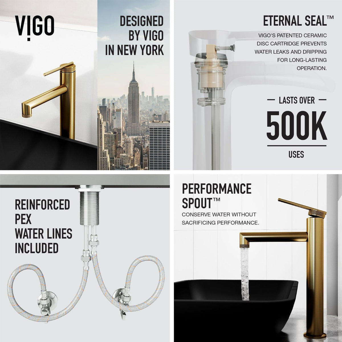 Sottile Matte Black Bathroom Sink/Basin Set with Sterling Faucet and Glass Rectangular Vessel