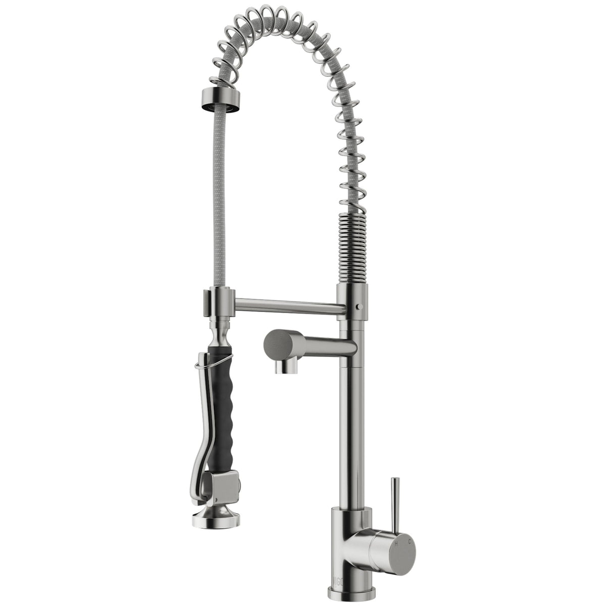 Zurich Single Handle Pull Down Spray Kitchen Faucet, Stainless Steel