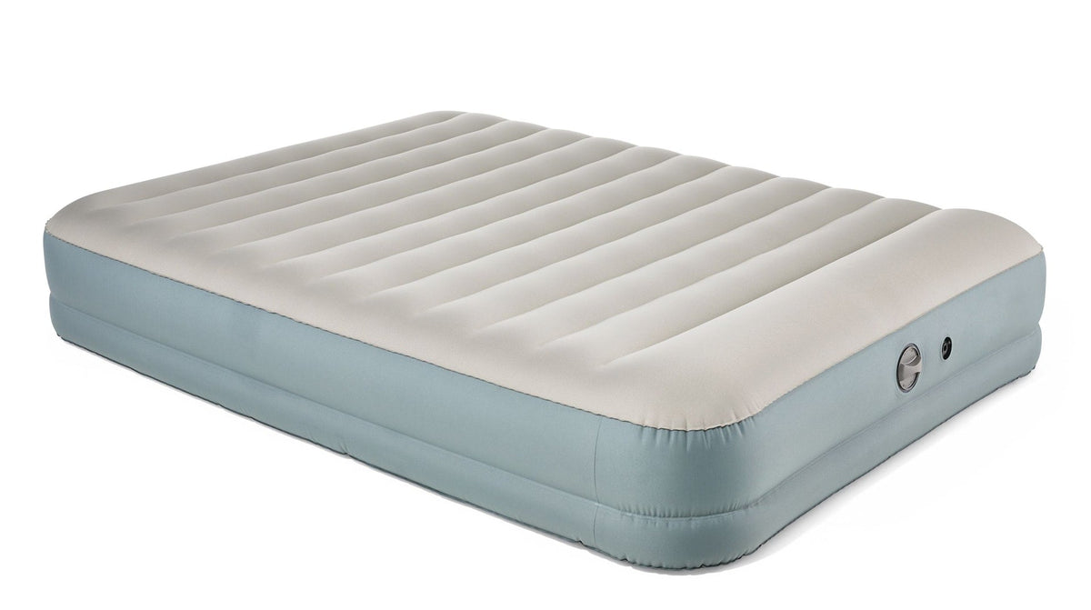 Double High Toughguard Inflatable Air Bed with Rechargeable Pump, Queen, Grey