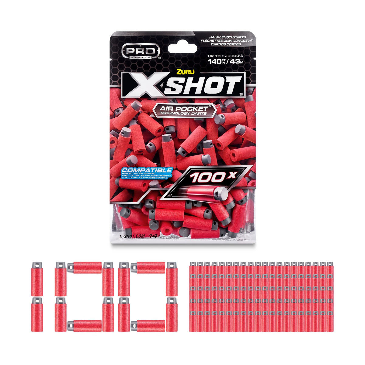 Pro Series Half-Length Darts Refills Foil Bag, 100-pk, Ages 8+