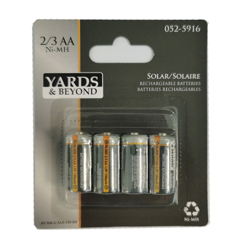 150mAh 2/3 AA Solar Rechargeable Batteries, 4-pk M6