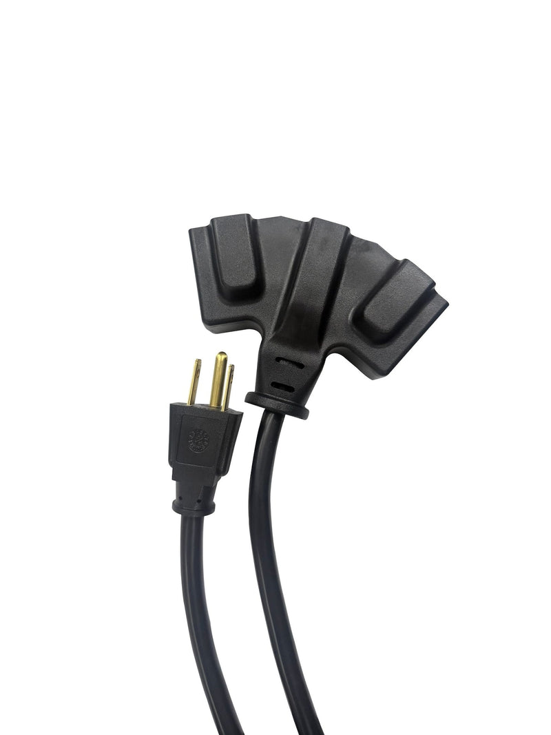 20' 16 Gauge 3-Tap Outdoor Extension Cord, Black U7