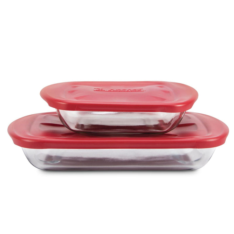 Glass Bake 'n' Keep Set with Plastic Lids, 4-pc G7